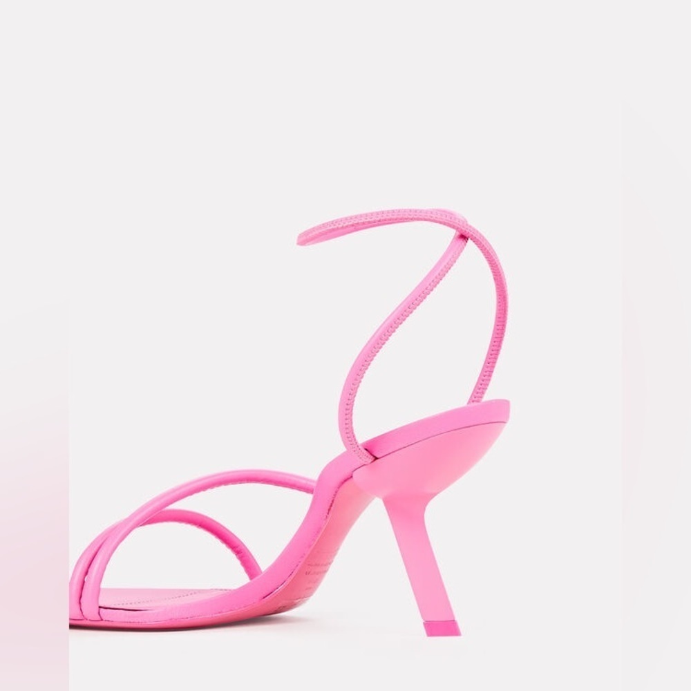 Schutz Shalla Angled-Heel Sandals in Hot Pink Size 10B. - Picture 11 of 14